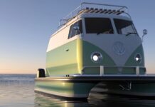 They’ve Turned a VW Bus Into a Livable Pontoon Boat
