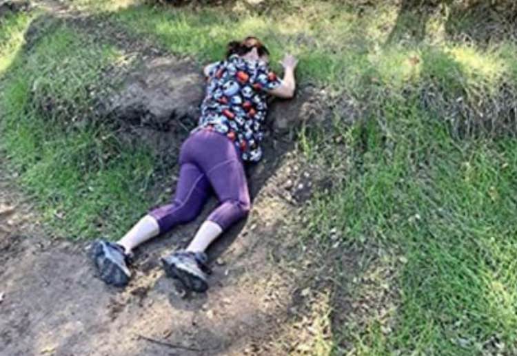 Woman shares hilarious leggings review where she showed herself rolling and sliding  down a mountain