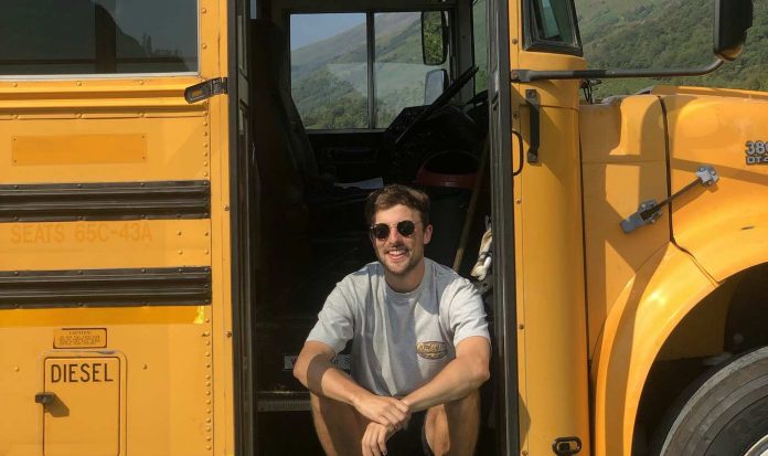 Angus Bonnie Camper w school bus-swns