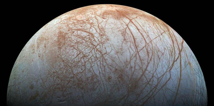 Jupiter’s moon Europa credit to NASA-JPL-Caltech-SETI Institute