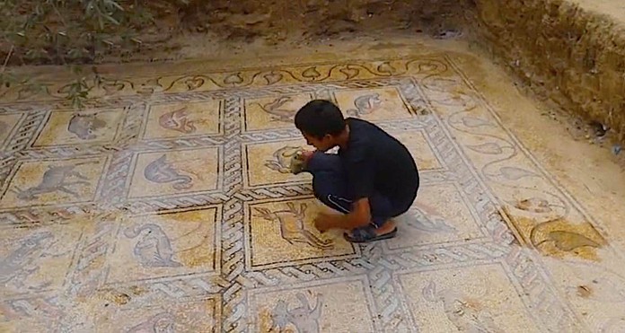 Byzantine mosaic floor discovery-licensed screenshot-rumble video