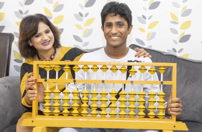 16-year-old Dhruv and his abacus - SWNS