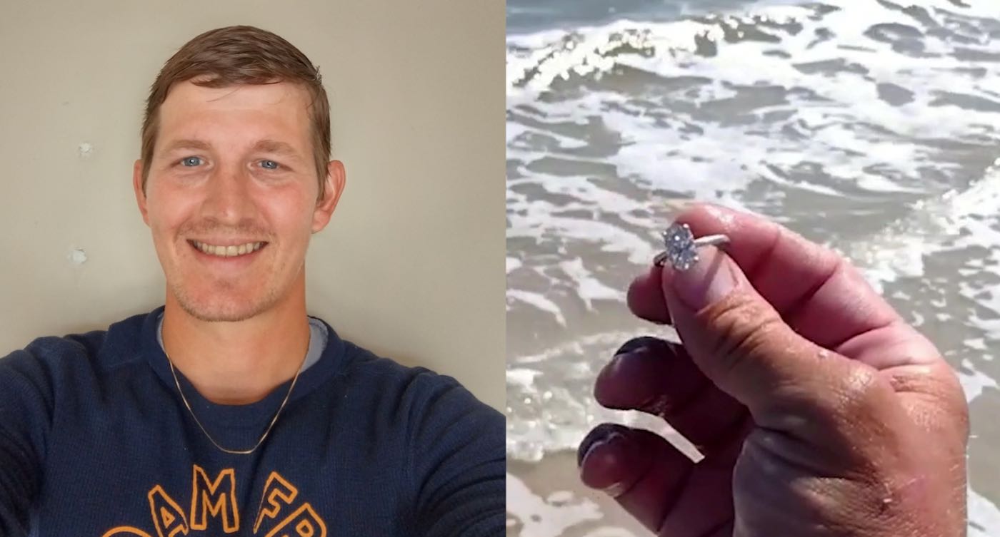 Guy Menemukan Cincin Berlian Seharga .000 Terkubur di Pantai Florida dan Melacak Pemiliknya yang Menangis