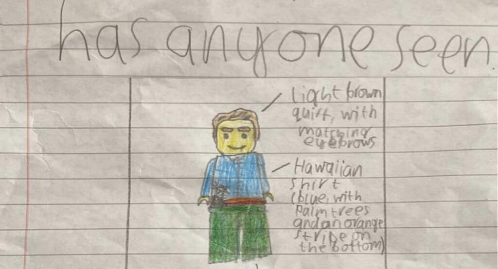 Little Boy Reunited With LEGO Man After Creating a ‘Missing Person’ Poster – LOOK