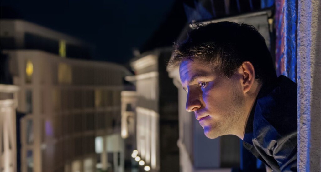 lonely man in window