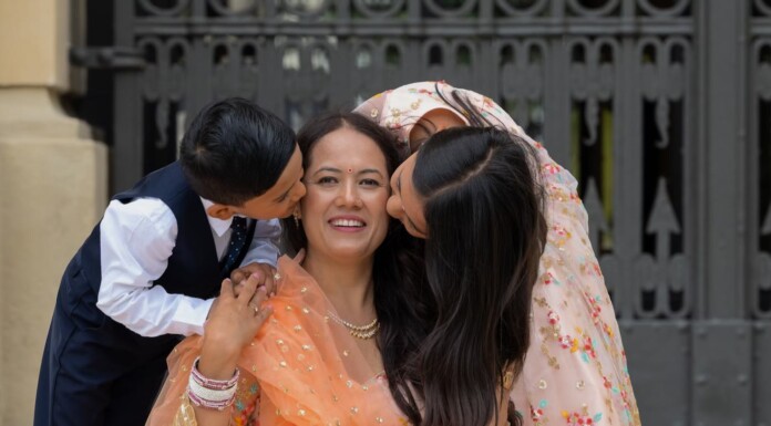 Asian-maybe-mom and kids love family ceremony-pubdomain Carrie Borden