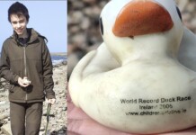 Rubber Duck Washes Up 18 Years After it Lost a River Race and Headed for the Hills–400 Miles Away