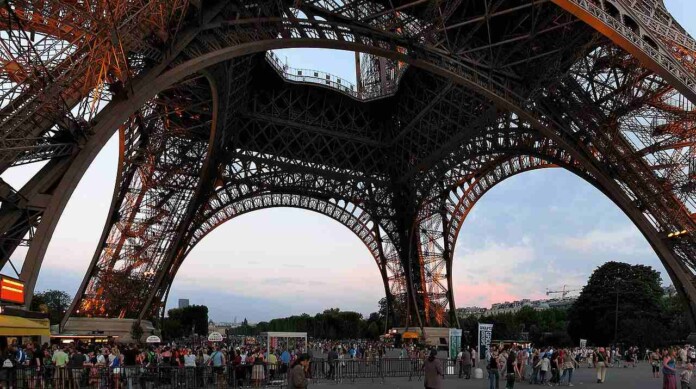 Garnier's climbed a rope suspended down the center of the Eiffel Tower to the second floor level - CC 2.5. IvanAndreevich