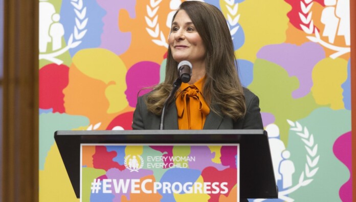 Melinda French Gates at the UN's Every Woman Every Child summitt in 2015 - CC 2.0.