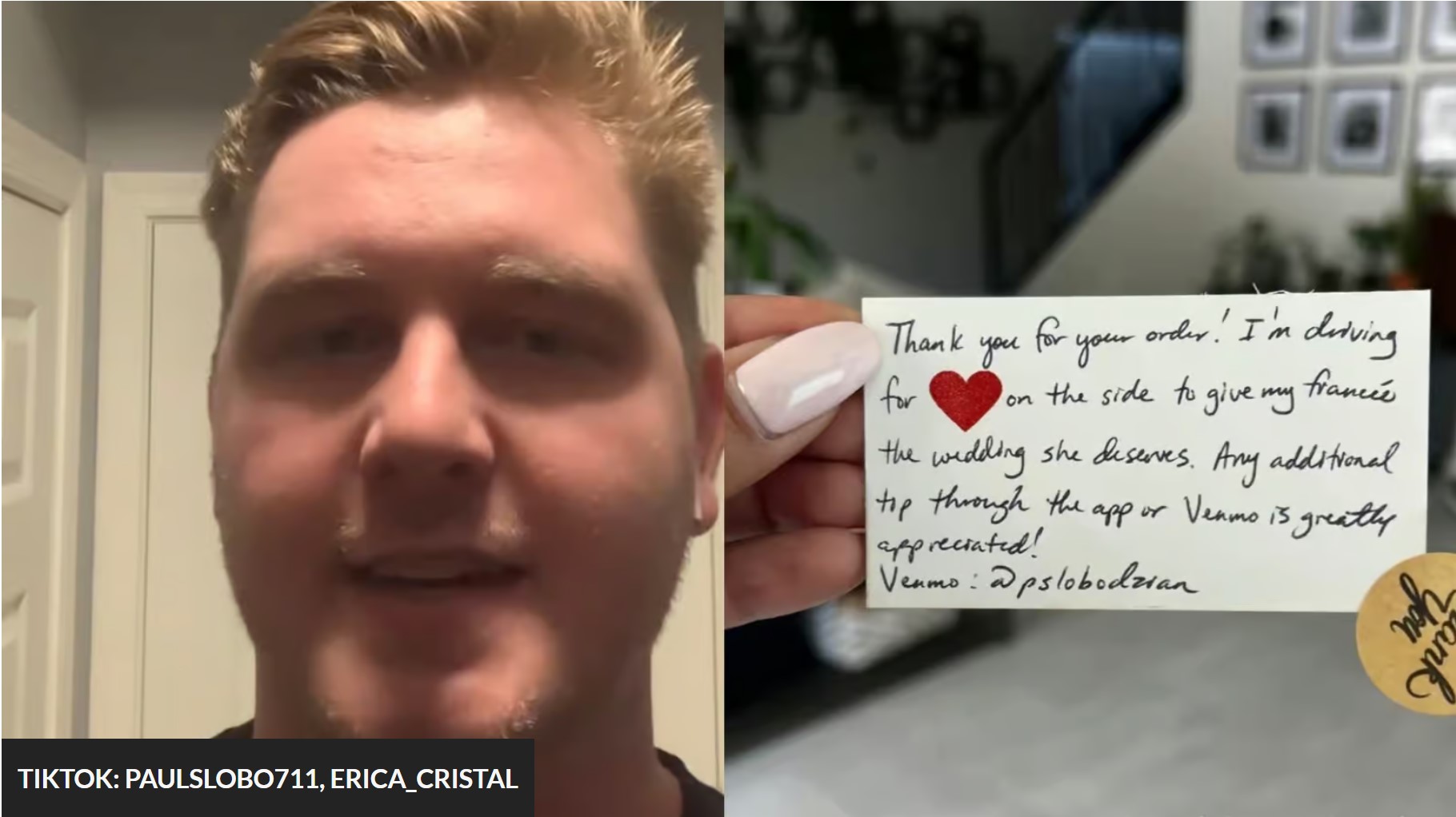 Honest Uber Eats Driver Working to Pay for Wedding Earns Hundreds After Viral Leaving Letter in Chipotle Bag