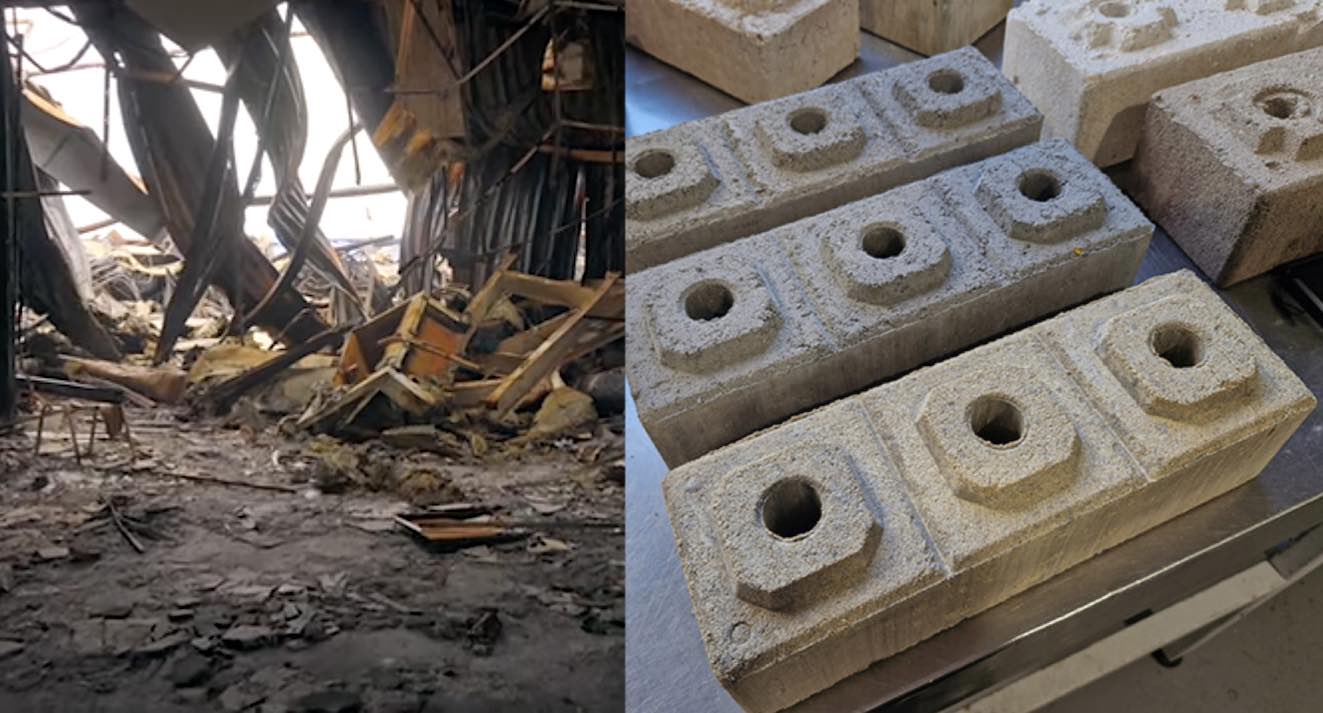 Rubble from Bombed Ukrainian Buildings Is Being Turned into LEGO-like Blocks to Make New Homes (WATCH)