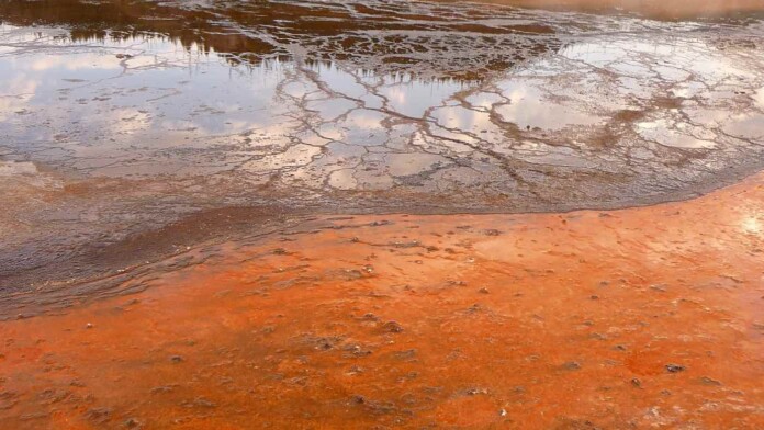 Yellowstone geyser 2017 sulfer looks like pollution-copyright GWC submitted