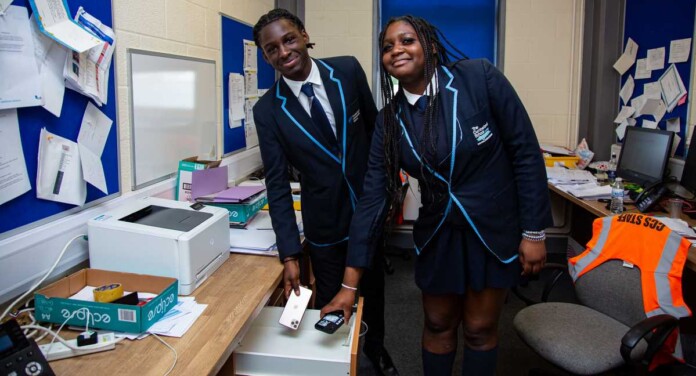 Amin Opayemi and Dania Olajide from Cumberland Community School - credit: SWNS
