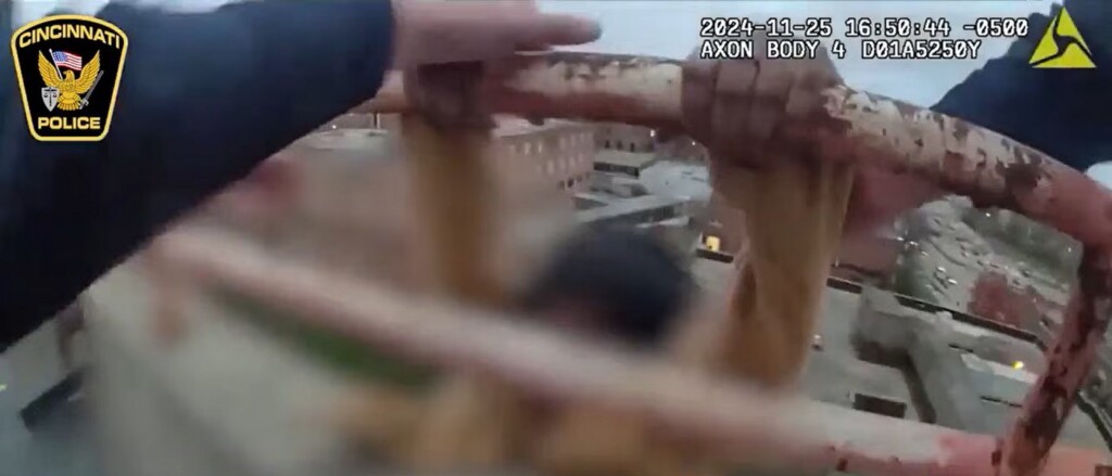 Watch Cincinnati Police Save Woman From Garage Ledge: ‘There’s An Angel For You’