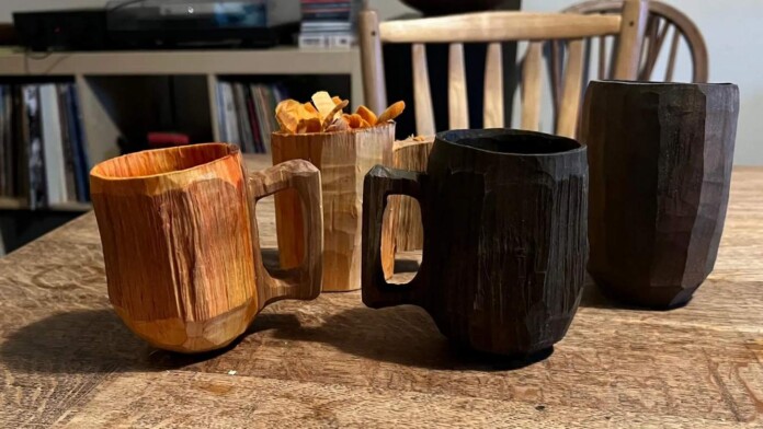 Wooden steins made from the Shipley alder - credit, Dave Watson