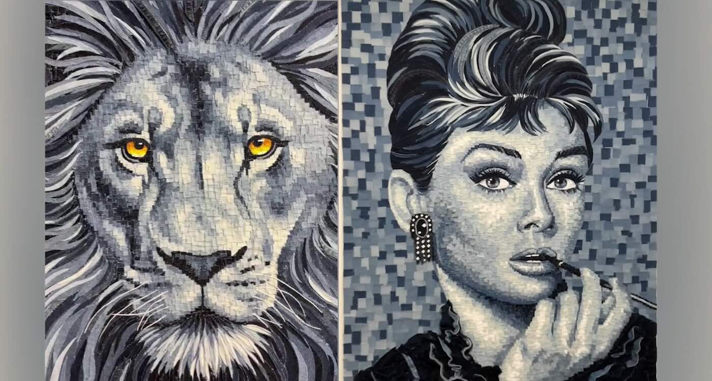 Artist Creates Striking Portraits Out Of Old Denim Jeans Cut Into Tiny Pieces (Watch)