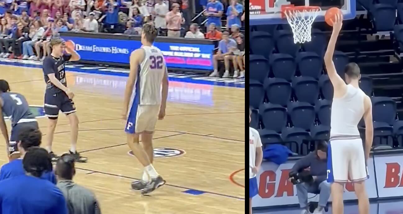 Giant 7’9” French Canadian Is Tallest Player In College Basketball History, Dunking Without Jumping (Watch)