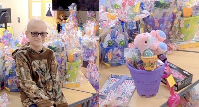 Nathan Yuill donates Easter baskets to Providence Alaska Children's Hospital - courtesy hospital via FB