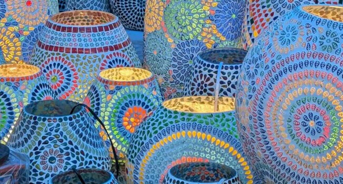 Mosaic candles and artist vases rhoda alex qvtu-P6LulI-unsplash