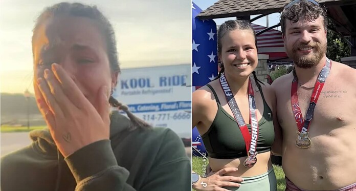 Jason Burns surprised girlfriend Emma Kessler running with her on marathon- selfies