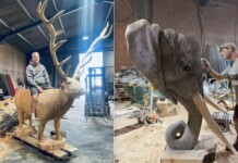 Self-Taught Artist Carves Logs into Amazing Sculptures Using a Chainsaw