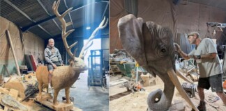 Self-Taught Artist Carves Logs into Amazing Sculptures Using a Chainsaw
