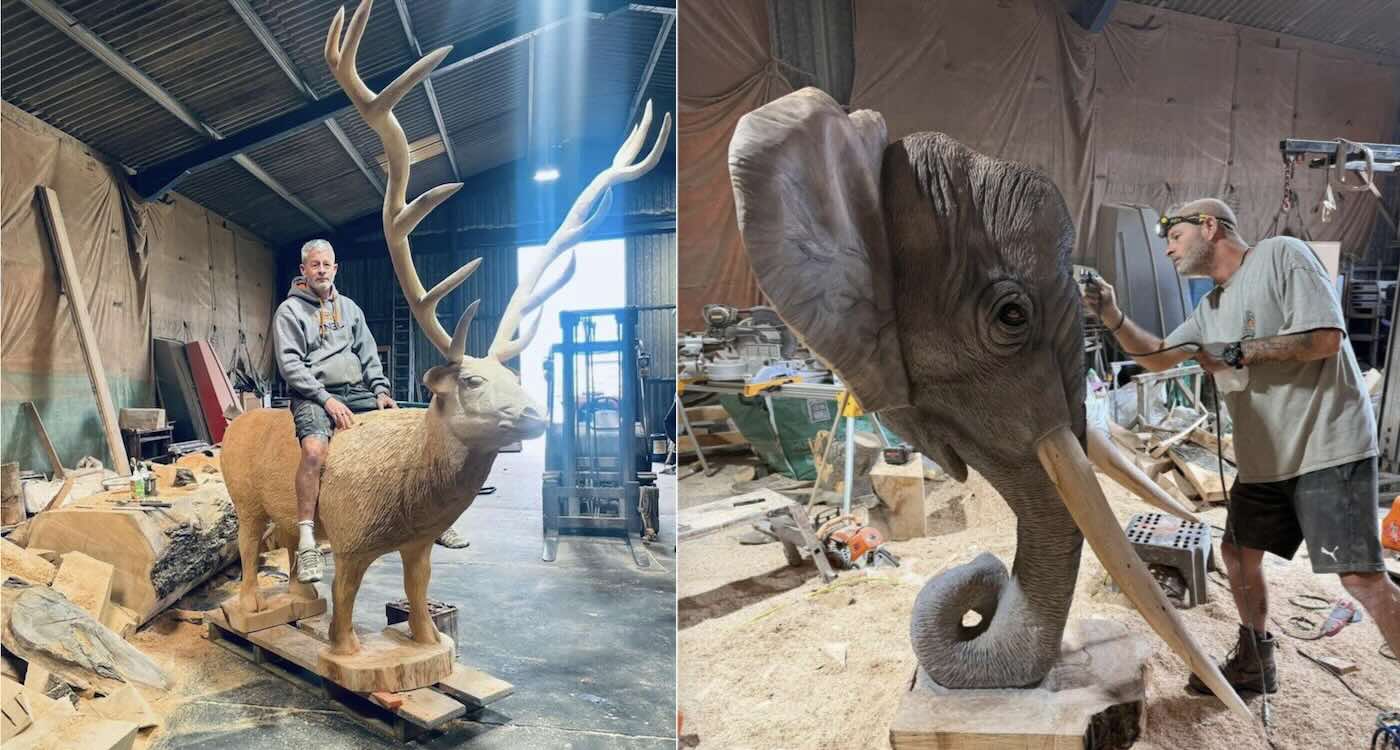 Self-Taught Artist Carves Logs into Amazing Sculptures Using a Chainsaw