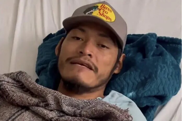 The fisherman recovering in his hospital bed - credit, Municipal Government of Uxpanapa