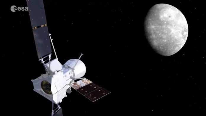 PICTURED BepiColombo arriving at Mercury in an illustration. PC ESA Standard Licence (Copy)
